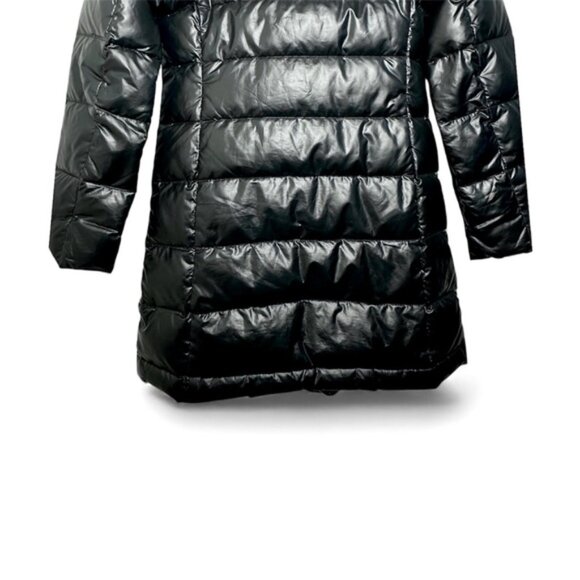 +J Jil Sander Uniqulo long mock neck metallic black quilted Down puffer Coat XS - Picture 8 of 9